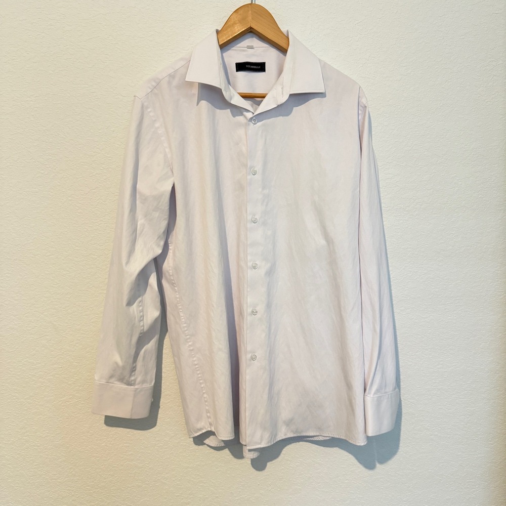 Vitarelli Dress Shirt Mens 17 34/35 White Long Sleeve Button Down